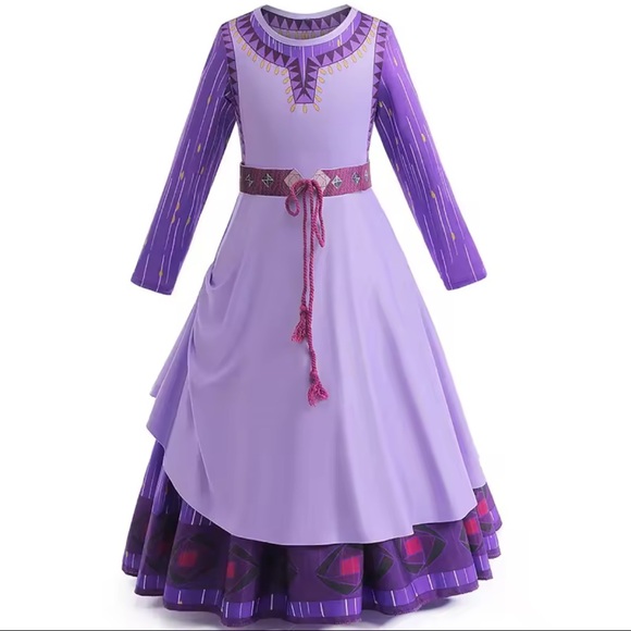 Asha Wish Purple Adventure Dress Costume New! 6 Piece Costume - Picture 3 of 7